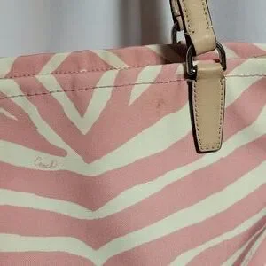 Coach | Bags | Coach Signature Pink Zebra Print Tote | Poshmark